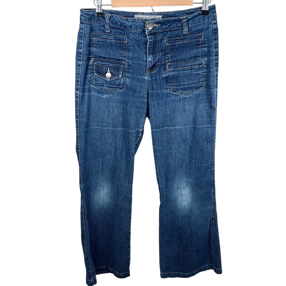 Delias‎ Vintage Y2K Mid Rise Wide Leg Multi Pocket Denim Jeans Blue Size 9